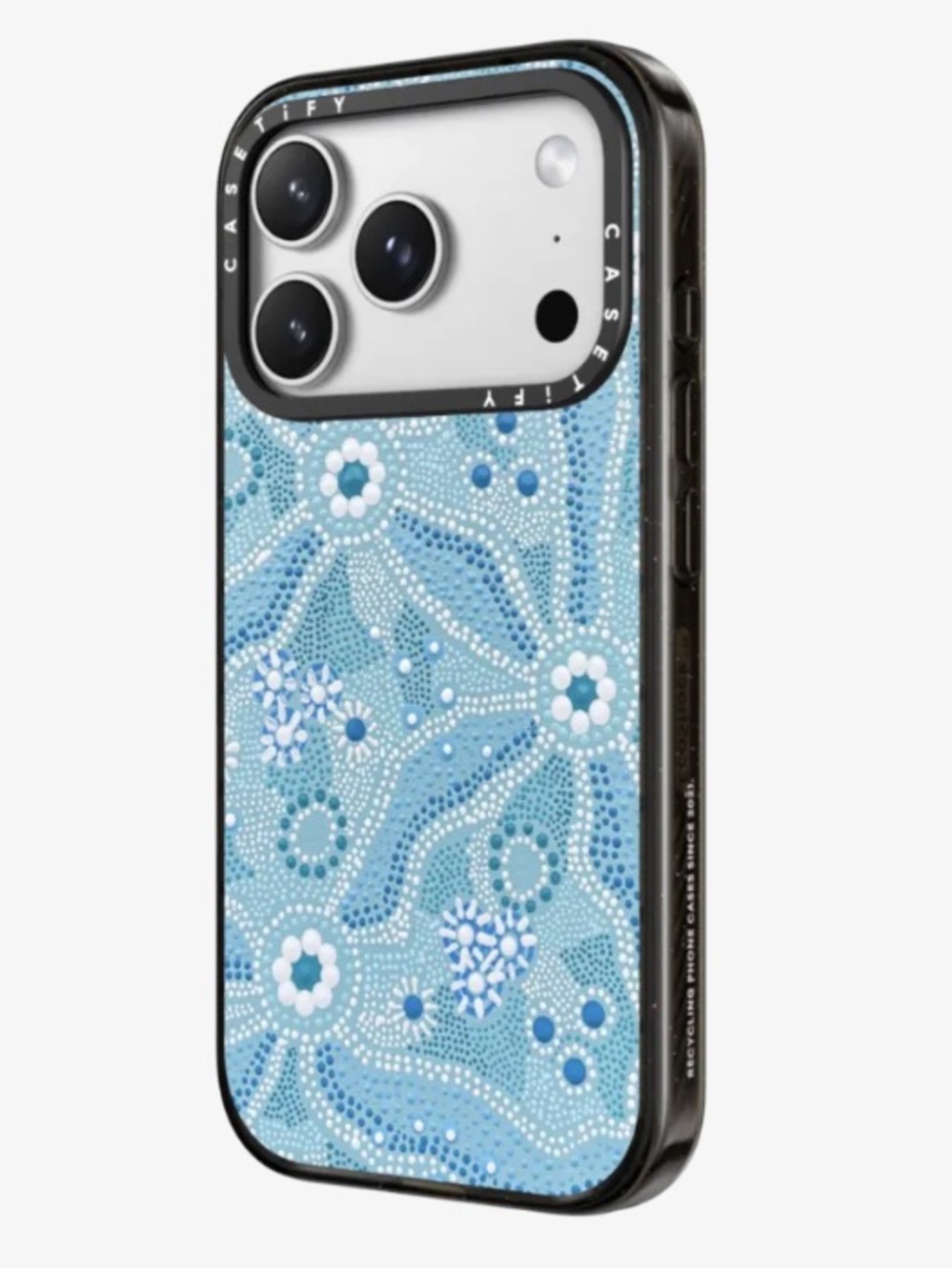 Casetify Light Blue Floral Dot iPhone 15 Pro Case